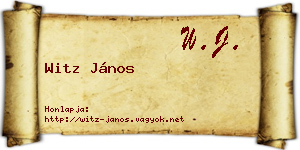 Witz János névjegykártya